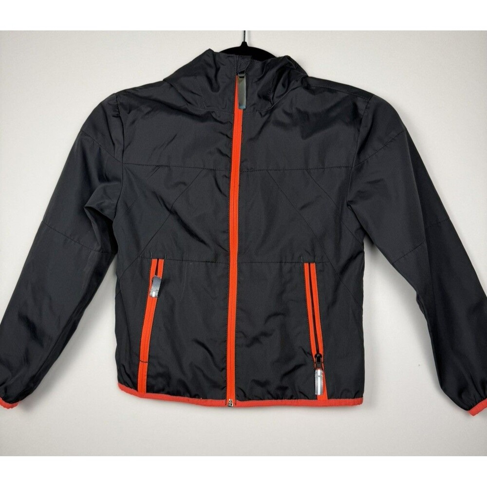 Champion C9 Boys XS 4-5 Jacket Gray Orange Polyester Lined Full Zip Hooded